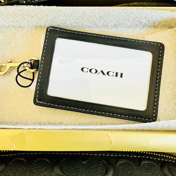 COACH SIGNATURE LOGO LEATHER PENCIL CASE ID LANYARD 3 PIECE GIFT SET BOXED - Picture 4 of 8